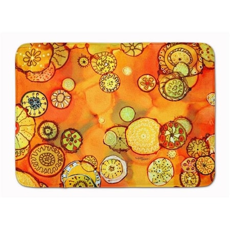Carolines Treasures Carolines Treasures 8987RUG Abstract Flowers in Orange & Yellows Machine Washable Memory Foam Mat 8987RUG